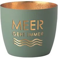 Giftcompany Windlicht Madras Windlicht M Meer geht immer powder blue/gold 8,5cm
