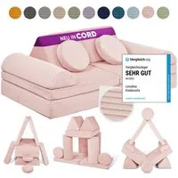 Linodino Kindersofa Spielsofa I Schaumstoff Stapelsteine für Kinder I Kindercouch, 3 Jahre Garantie