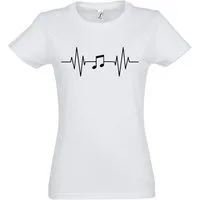Youth Designz T-Shirt Heartbeat Musik Note Damen Shirt mit Music Frontprint