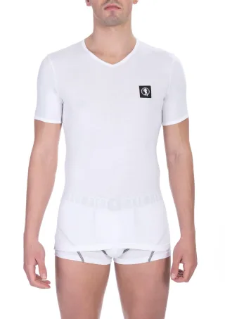 Bikkembergs Weißes Baumwoll-T-Shirt