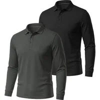 normani Langarmshirt 2er Set Herren Langarm Poloshirt Lyroe Longsleeve Poloshirt 2er Pack für Männer
