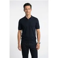 OLYMP Poloshirt Strick Casual mit geripptem Kragen, unifarben
