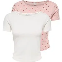 ONLY Kurzarmshirt ONLSUSAN SHORT S/S 2 PACK TOP CS JRS (Packung, 2-tlg., 2er-Pack)