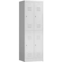Steelboxx Spind Kleiderspind 4 Fächer 1800 x 600 x 500 mm Personalschrank (1-St) Komplett verschweißt und montiert - keine Montage erforderlich