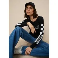 KangaROOS Langarmshirt mit Rundhalsausschnitt, hüftbedeckende Länge, Langarm-Design