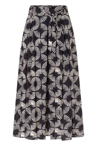 MORE & MORE - Popeline-Rock mit Print beige - Gr. - 44