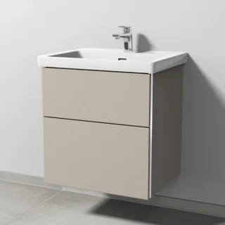 Sanipa 3way Waschtischunterbau zu Villeroy & Boch Subway 3.0 Waschtisch mit 2 Auszügen, Kaschmir-Mat BP8461U