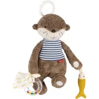Fehn Greifspielzeug Otter Theo, Activity-Otter, zur Befestigung an Kinderwagen, Babyschale oder Bett