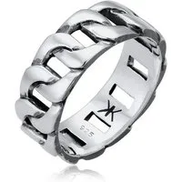 Kuzzoi Silberring Herren Chunky Chain Look Panzerglieder 925 Silber