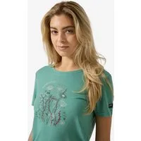 SUPER.NATURAL Print-Shirt für Damen, Merino ROCK FLOWERS TEE Blumen Motiv, atmungsaktiv