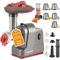 KNKA PRO Fleischwolf 2IN1 Fleischwolf Wurstfüller Gemüseschneider, 3000 W Spitzenleistung, Edelstahl Multifunktionsreibe, Mit 17 Aufsätze