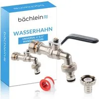 Bächlein Absperrventil Wasserhahn für den Garten - inkl. Adapter und PTFE-Tape