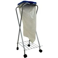 SCHULTE Regalwelt Müllsackständer mit Rollen, Klemmring und Ablage, ca. 38x98x35 cm (LxHxB), Wertstoffsammler mit Klemmring und Ablage