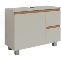 Vicco Waschbeckenunterschrank J-Shape, Cashmere/Artisan, 80 x 60.8 cm mit 2 Schubladen (1-St)