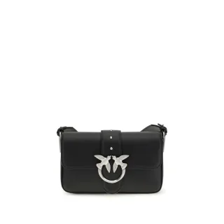 PINKO Schwarze Kalbsleder Bos Taurus Schultertasche
