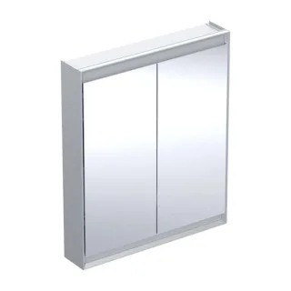 Geberit One Spiegelschrank 505812001 75 x 90 x 15 cm, Aluminium eloxiert, mit ComfortLight, 2 Türen