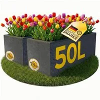 ONDIS24 Pflanzkübel Ondis24 Blumenkübel Vulkano, 50L Blumenkasten (2 St), mit cleverem Wasserspeicher am Boden