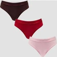 MP Damen Mid Rise Bikini-Slip (3er-Pack) - Blush/Rosenrot/Karamell - XS
