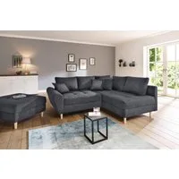 Home affaire Ecksofa Rice L-Form, B: 223 cm - OTTO. Verlässliche Qualität., Set: Sofa & Hocker, 3 Zierkissen, Federkern