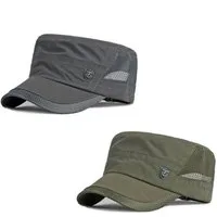LuxusKollektion Army Cap Basecap Herren Cadet Hut Militär verstellbar M-L Armeegrün+Dunkelgrau