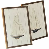 Mirabeau Wanddekoobjekt Wandbild 2er Set Lemoux creme/braun
