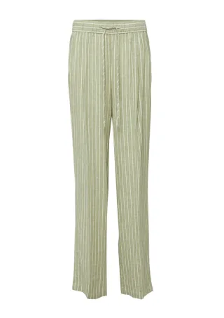 s.Oliver Red Label - Locker geschnittene Marlenehose mit elastischem Bund grün - Gr. - 34