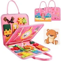 CLTYQ Lernspielzeug Board Montessori-Spielzeug für Kinder, Busy Board Weichem Filz, für Frühe Bildung, pädagogisches Lernaktivitäts-Sensorik-Board
