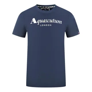 Aquascutum London Markenlogo Marineblau T-Shirt