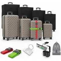 Onbest Kofferset 4er Hartschalen Trolley PREMIUM S-M-L-XL TSA-Schloss, (4 tlg), Mit sehr viel Zubehör, USB-C Anschluss
