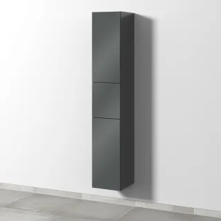 Sanipa 3way Hochschrank mit 2 Türen und 1 Auszug, Anthrazit-Glanz SF10079