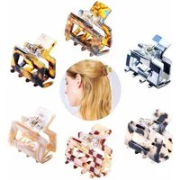 LuxusKollektion Haarspange 6 Stück Haarspangen Damen Haarklammer Eckig Dünnes Haar Leoparden