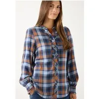 MORE&MORE Langarmbluse feminine Karobluse mit Rüschen