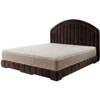 A&J MöbelLand GmbH Polsterbett LEON mit Kopfteil - Stilvolles Bettgestell für Ihr Schlafzimmer (Länge: 209 cm, Höhe Kopfteil: 110 cm, 4 Kopfteil-Varianten, 7 Größen zur Auswahl, Modernes Design, TOP ANGEBOT!, Inklusive Bettgestell), Komplettgestell-S