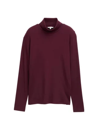 Tom Tailor - Langarmshirt mit Rollkragen rot - Gr. - L