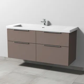 Sanipa 3way Waschtischunterbau zu Villeroy & Boch Subway 3.0 Waschtisch mit 4 Auszügen, Taupe-Matt UP8501T