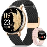 Whraills 2026 NEW Smartwatch Damen Fitnesstracker Uhr mit Anrufe,Pulsuhr,SpO2 Smartwatch (3.53 cm/1,39 Zoll, HD Touchscreen), Smartwatch für Damen mit Blutdruck,Schlafmonitor,Zyklus,2 Armbänder