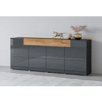 OTTO home Sideboard Toledo,Breite 208cm,moderne Kommode mit dekorative Fräsungen,grifflos, Kombikommode mit viel Stauraum, Einlegeböden verstellbar