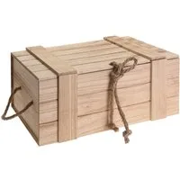 Meinposten Holzkiste Trudi Kiste mit Deckel geflammt vintage alt Truhe Natur Box Weinkiste