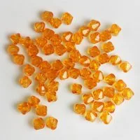 Kopper-24 Bastelperlen Doppelkegel Bicone 100 Stück Acryl Perlen Kristall Lose Perlen mit Loc