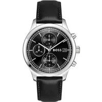 BOSS Chronograph STRATUS 1514326, Quarzuhr, Armbanduhr, Herrenuhr, Lederarmband, analog, Tag