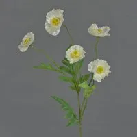 Kunstzweig Kunstblume Mohnblume Keira, weiß, 65cm, Ø 5cm Mohnblume, artplants, Höhe 65.0 cm