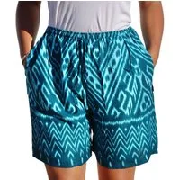 PANASIAM Shorts kurze Hose Damen Shorts Sweatshort aus 100% Viskose Stoffhose Wellness gemusterte Sommerhose mit Kordelzug und Taschen leichte Strandshort