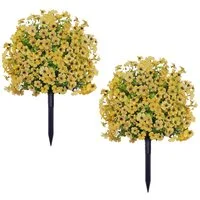 Kunstblume 2PCS Künstliche Bäume mit Erdspieß,Sträucher Sträucher Topfpflanzen, GarveeMore