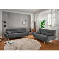 Home affaire Polstergarnitur Drago, modern und zeitlos, aktuelle Formensprache, komfortabel, (Set, 2-tlg., 3-Sitzer und 2-Sitzer), als Sessel/Polsterecke erhältlich, versch. Stoffe, inkl. 2 Zierkissen