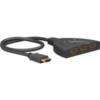 HDMI-Umschaltbox 3 auf 1 (4K @ 30Hz), HDMI Switch schwarz, 58cm Kabel