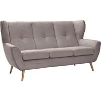 exxpo - sofa fashion 3-Sitzer ALVESTA, Loungesofa, Küchensofa, hoher Sitzkomfort, Ohrenbackensofa, gemütliche Rückenlehne, mit Knopfheftung und hohen Holzfüßen, in Cord