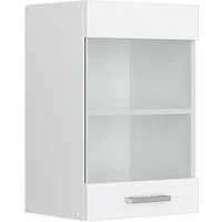 Vicco Glashängeschrank R-Line, Weiß Hochglanz/Weiß, 40 cm (1-St)