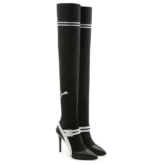 Puma x Fenty Strick Hohe Mary Jane Damen Schwarze Absatzschuhe