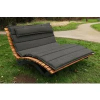 Scalant Gartenliege Waldsofa Premium, mit Auflage & Kissen dunkel, Thermokiefer