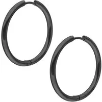 Wildcat Paar Ohrhänger Little Hoops - Schwarz, 25,0 mm, Chirurgenstahl 316L - wasserfest, langlebig, hautverträglich
